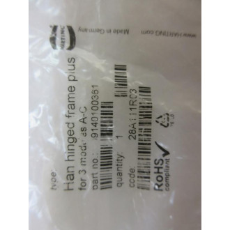 Harting 09140100361 Electrical Accessory Hinged Frame