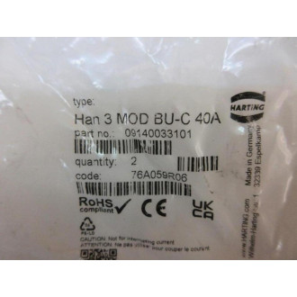 Harting 09140033101 Connector (Pack of 4)