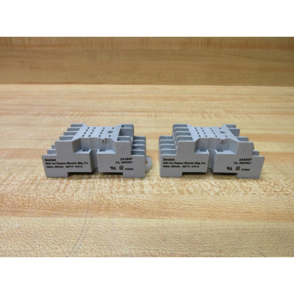 Dayton 2A584F Relay Socket (Pack of 2) - Used