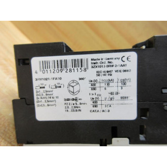 Siemens 3RV1021-1FA10 5A Circuit Breaker - Used