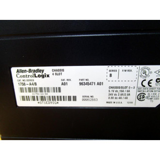 Allen Bradley 1756-A4 Slot Rack Ser.B, Rev. A01 - Used