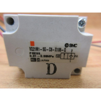SMC VQ21M1-5G-C6-X106-Q Solenoid Valve VQ21M15GC6X106Q - Used
