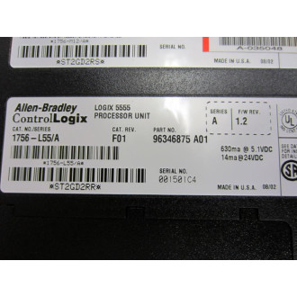 Allen Bradley 1756-L55 Processor Unit 1756-M12 Memory - Used