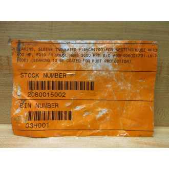 Westinghouse 185C847G01 Bearing Front Sleeve - New No Box