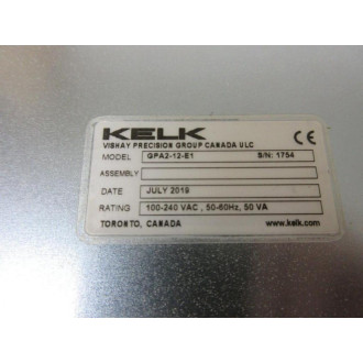 Vishay GPA2-12-E1 Kelk ProcessorController GPA212E1 Enclosure Only - Used