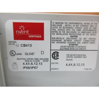 nVent Hoffman CB413 Electrical Enclosure - Used