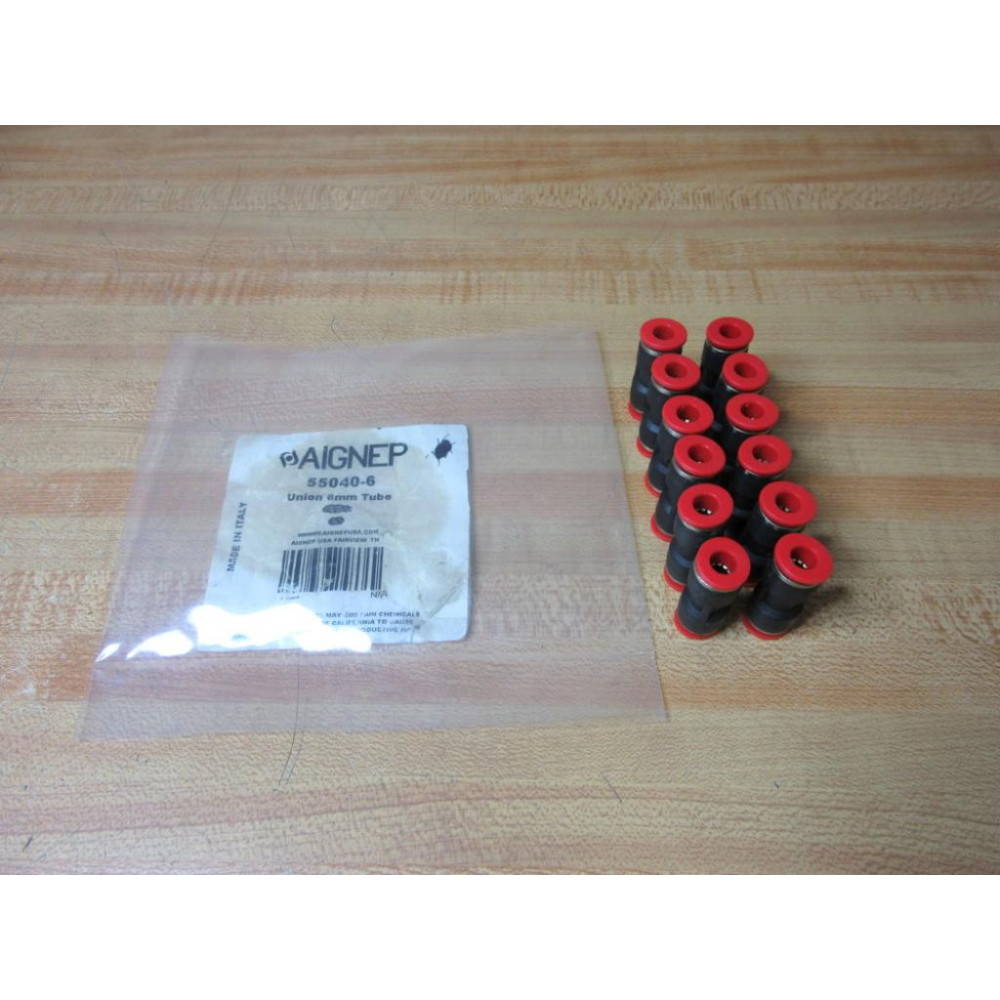 AIGNEP 55040-6 Union 6mm Tube 550406 (Pack of 12)