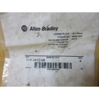 Allen Bradley 800F-34WE128 Legend Plate 800F34WE128 (Pack of 2)
