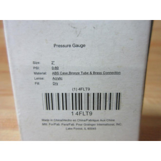 Grainger 4FLT9 Pressure Gauge