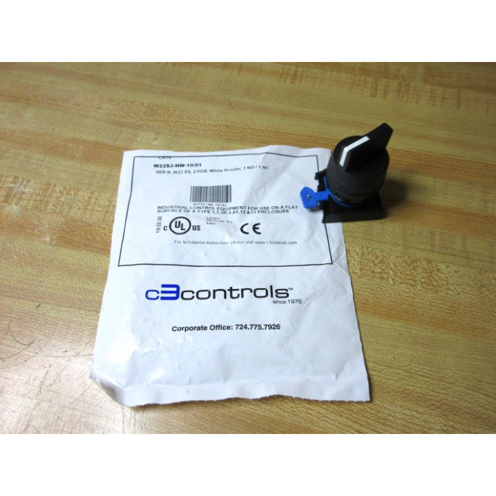 C3 Controls W22S2-HW-1001 Selector Switch W22S2HW1001