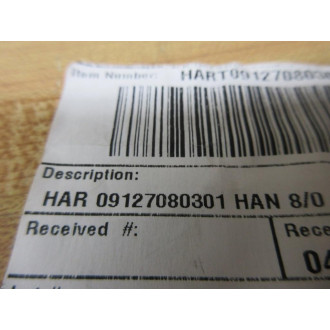 Harting 09127080301 Connector Housing - New No Box