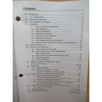 LMI 1615.S Electronic Metering Pumps Manual - New No Box