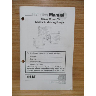 LMI 1796.C Series B9 & C9 Electronic Metering Pump Manual - New No Box