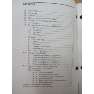 LMI 1796.C Series B9 & C9 Electronic Metering Pump Manual - New No Box