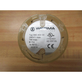 Werma 840 400 00 Stack Light With Bulb, No Ring - Used