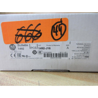Allen Bradley 1492-J16 Terminal Block 1492J16 Gray (Pack of 49)