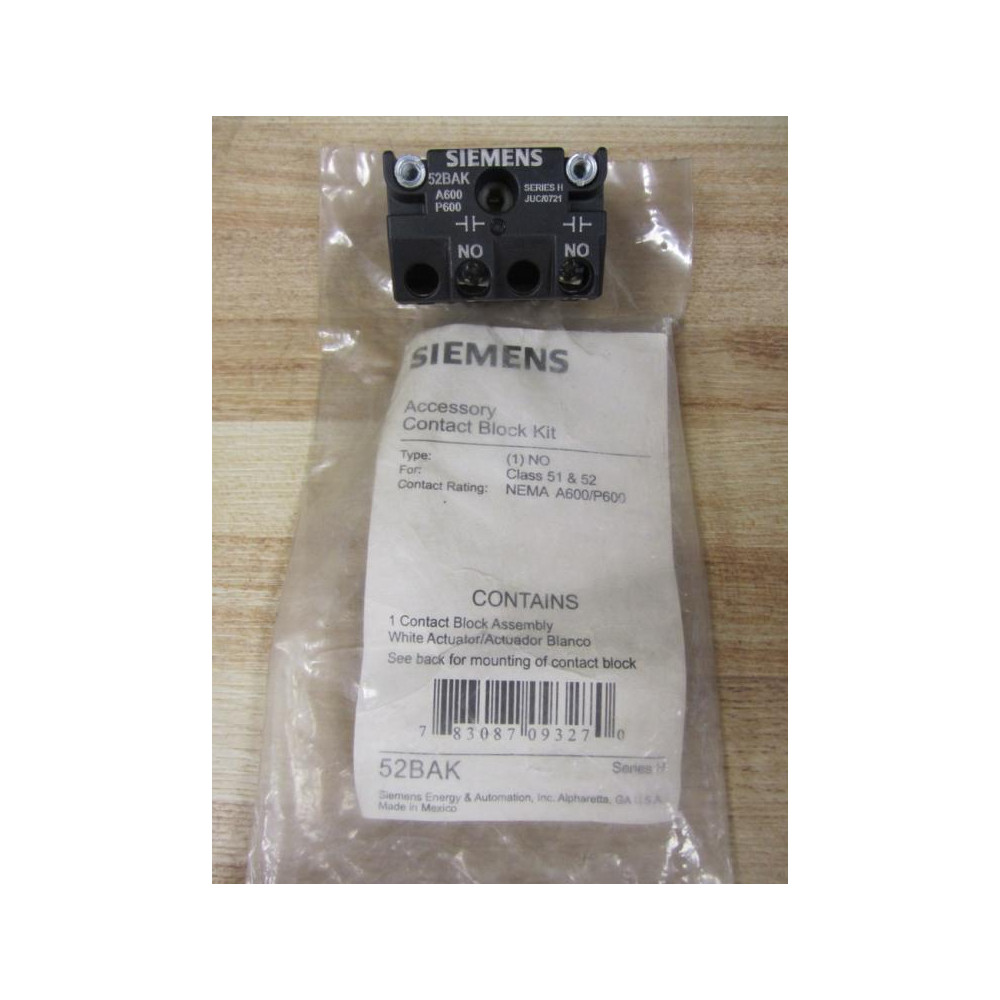 Siemens 52BAK Contact Block 6EXD5 Series H