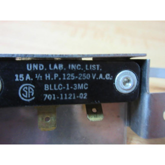 Und. Lab. 701-1121-02 Switch Assembly BLLC-1-3MC - New No Box
