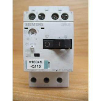 Siemens 3RV1011-1CA15 Circuit Breaker 1.8-2.5 AMP W 3RV1901-1E - Used