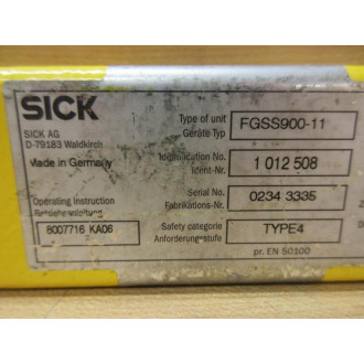 Sick FGS-S900-11 Light Curtain FGSS90011 - Used