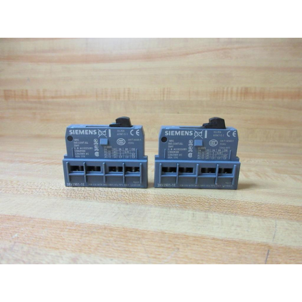 Siemens 3RV2901-1E Auxiliary Contact 3RV29011E (Pack of 2) - New No Box