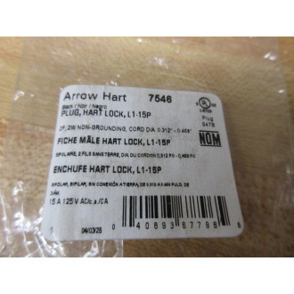 Arrow Hart L1-15P 7546 Eaton Electrical Plug L115P (Pack of 2)