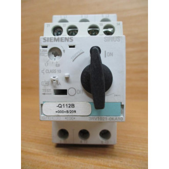 Siemens 3RV1021-0KA10 Circuit Breaker 3RV10210KA10 W 3RV1901-1E - Used