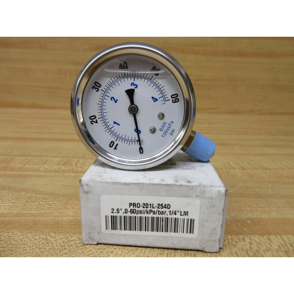 PIC Gauges PRO-201L-254D Fluid Filled Pressure Gauge PRO201L254D