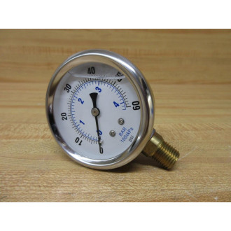 PIC Gauges PRO-201L-254D Fluid Filled Pressure Gauge PRO201L254D