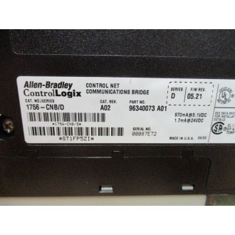 Allen Bradley 1756-CNB Module 1756CNB Ser.D, Cat Rev. A02 - New No Box