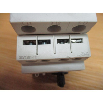 Siemens 3RV1021-0KA10 Circuit Breaker 3RV10210KA10 W 3RV1901-1E - Used