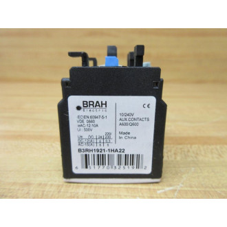 Brah Electric B3RH1921-1HA22 Auxiliary Contact Block B3RH19211HA22