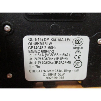 CBI QL-1(13)-DM-KM-15A-LW 15 AMP Circuit Breaker QL18KM15LW - New No Box