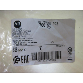 Allen Bradley 700-HN177 End Barrier 700HN177 (Pack of 5)