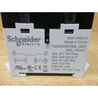 Schneider Electric 725BXXSC3ML-120A Power Relay 725BXXSC3ML120A - New No Box