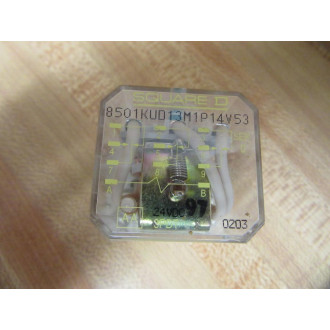 Square D 8501-KUD13M1P14V53-24V DC Relay 8501-KUD13M1P14V53 Series D - Used
