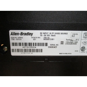 Allen Bradley 1756-IV16 Input Module 1756-1V16 Ser.A, Rev. C01 - New No Box