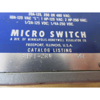 Micro Switch BAF1-2RN RH BAF12RN RH Limit Switch - Used