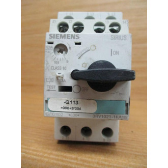 Siemens 3RV1021-1KA15 Circuit Breaker 9-12.5 AMP W 3RV1901-1E - Used