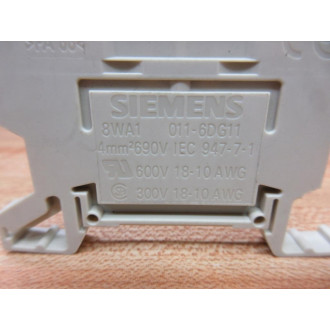 Siemens 8WA1 011-6DG11 Terminal Block 8WA10116DG11 (Pack of 2) - Used