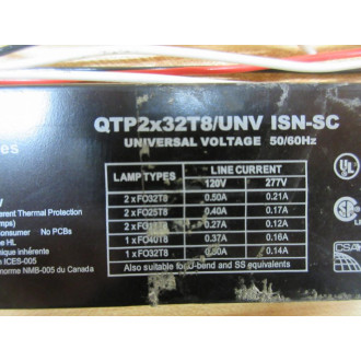 Osram QTP 2x32T8UNV ISN-SC Ballast QTP2x32T8UNVISNSC - Used