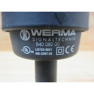 Werma 840 080 00 Stack Light Base Module 84008000 With 4" Stem and Cap - Used