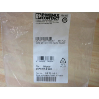 Phoenix Contact D-PTRV 4 WH End Cover White 3270151 (Pack of 10)
