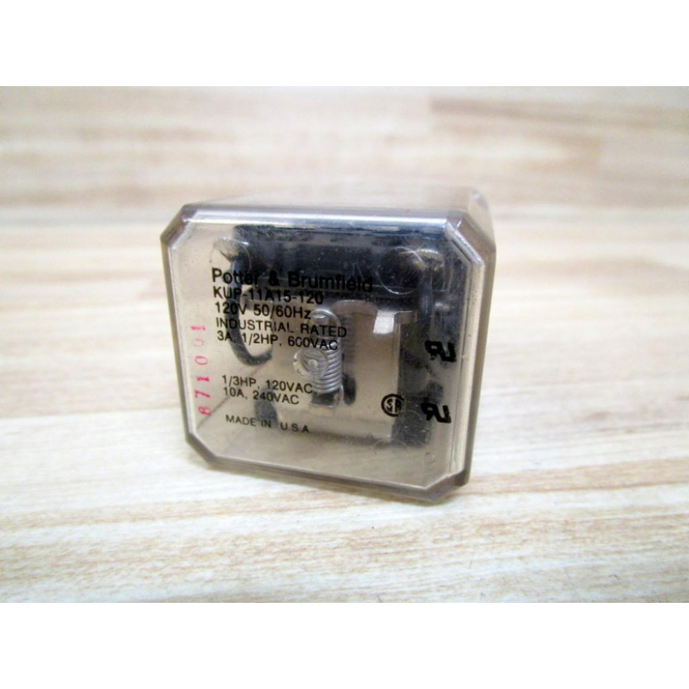 Potter & Brumfield KUP-11A15-120V AC Relay KUP-11A15-120VAC . - Used