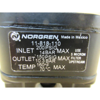 Norgren 11-818-110 Pressure Regulator 11818110 4 Ports - New No Box