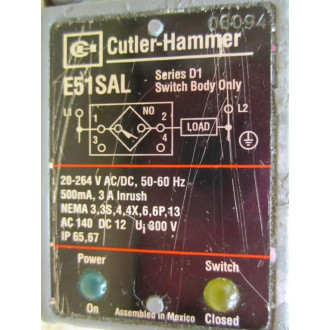 Cutler Hammer E51SAL Eaton Limit Switch Body Series D1 - Used