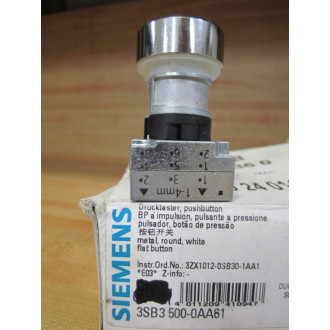 Siemens 3SB3500-0AA61 Furnas White Button 3SB35000AA61