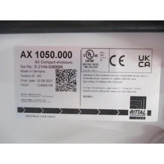 Rittal AX1050.000 Enclosure AX1050000 - Used