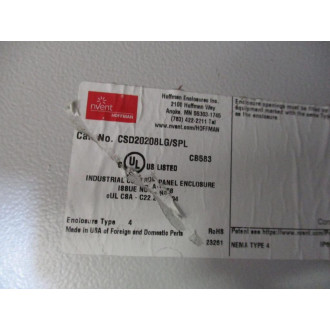 Hoffman CSD20208LGSPL nVent Enclosure CSD20208LGSPL - Used