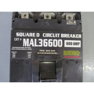 Square D MAL36600 Circuit Breaker 600 AMP - Used